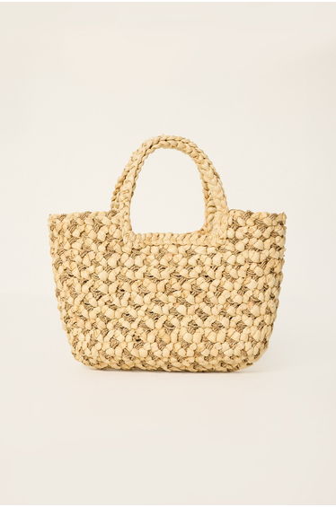 VERA THICK WICKER MESH STRAW BAG