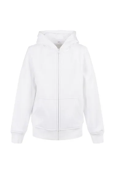 Childrens/Kids Basic Organic Full Zip Hoodie - White