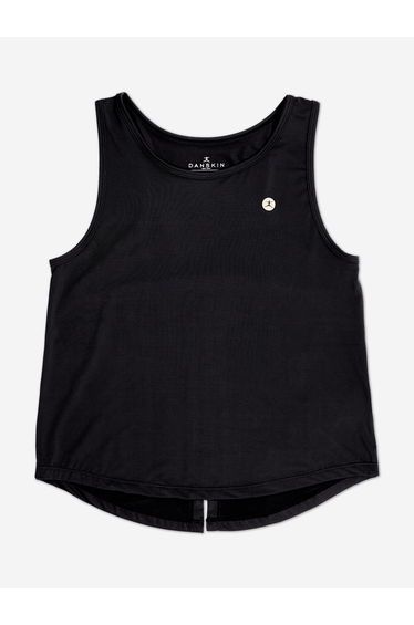 Girls Split Back Vest Top in Black