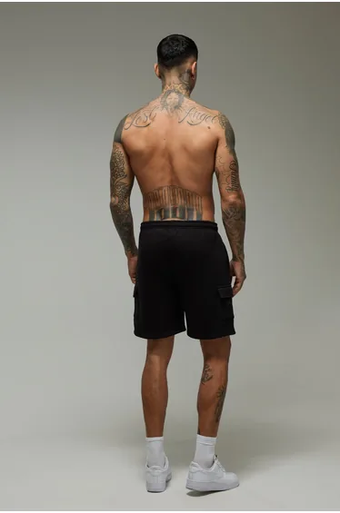 Tall Man Active 7inch Loose Fit Cargo Short - black