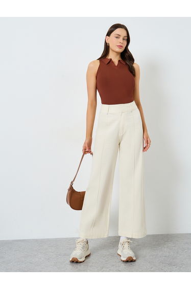 Off-White High Rise Wide Leg Jeans