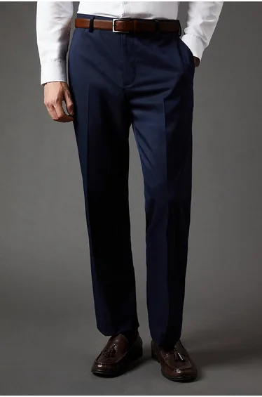 Navy Regular Fit Suit Trousers
