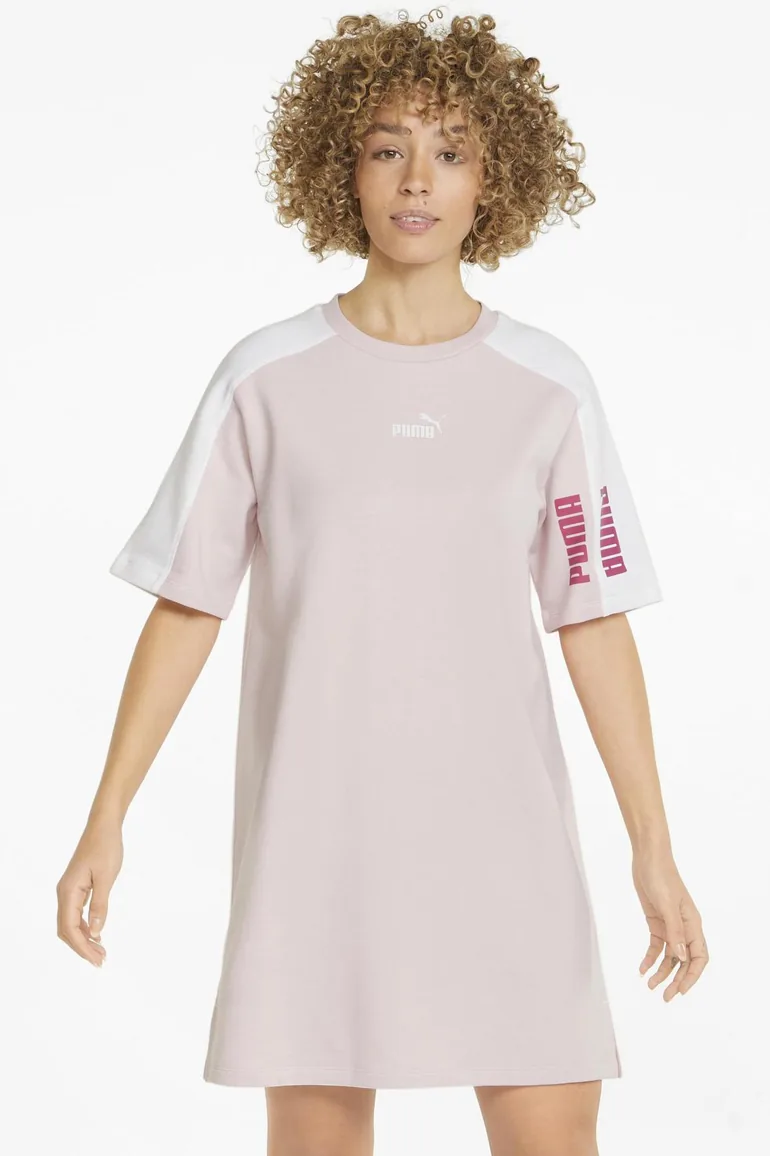 Shop Puma Pink Column Mini T-Shirt Dress Online in Oman