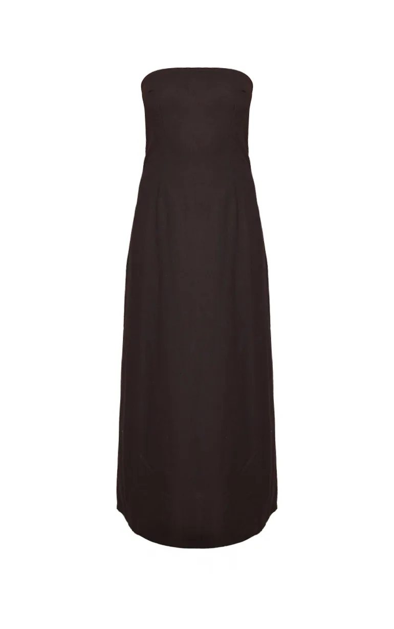 Black Linen Look Bandeau Column Dress Prettylittlething Black : Evening Dresses : VogaCloset Oman Black Linen Look Bandeau Column Dress Prettylittlething Black : Evening Dresses : VogaCloset Oman