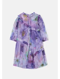 Beatrice Lavender Print Mesh Dress - 4