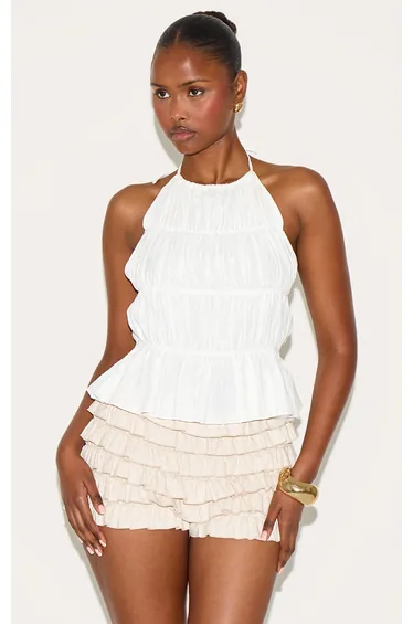 White Tiered Long Top
