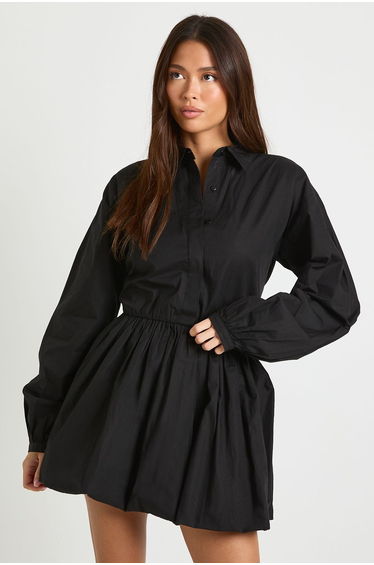 Puffball Shirt Dress