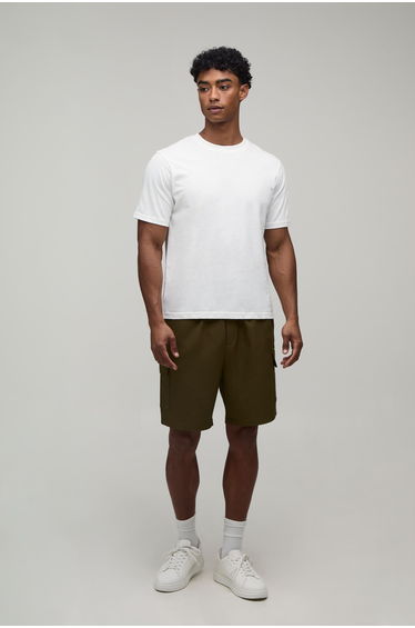 Relaxed Fit Elasticated Technical Stretch Cargo Shorts - khaki