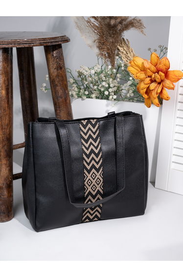 Aztec Print Panel Tote Bag