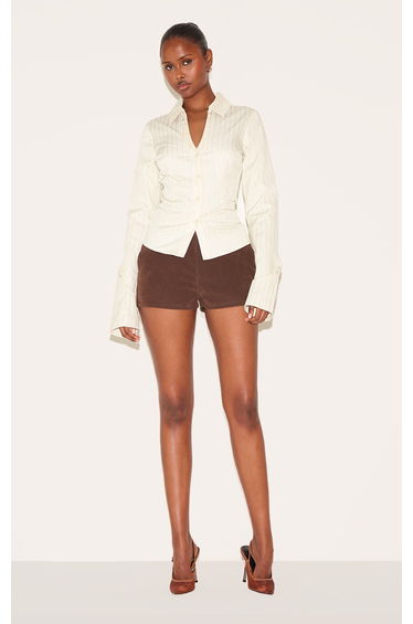 Chocolate Suede Low Rise Hot Pants