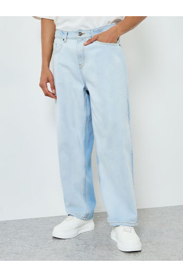 Men Mid Rise Baggy Washed Jeans