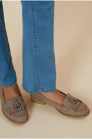 Wide Fit Leigh Fringe Loafers