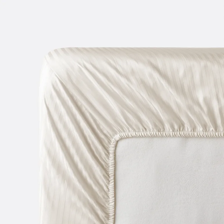Opale Striped Cotton Satin Fitted Sheet with 30cm Flap - 2