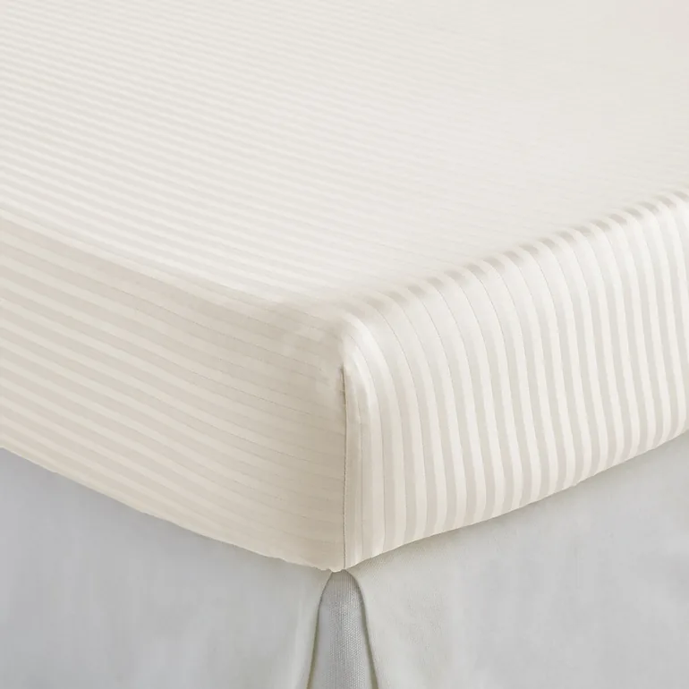 Opale Striped Cotton Satin Fitted Sheet with 30cm Flap - 1