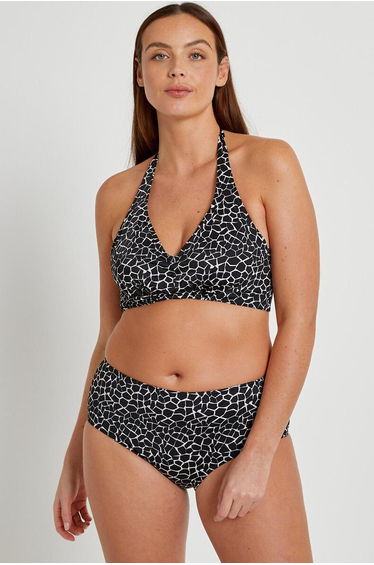 Animal Print Bikini Bottoms with High Waist