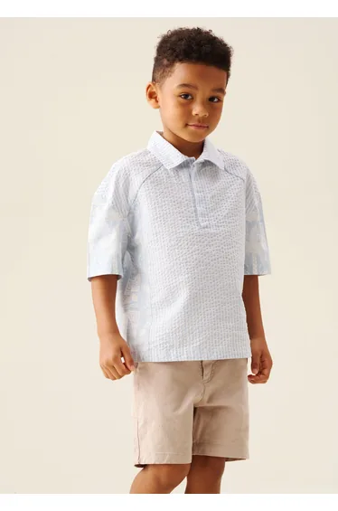 Regan Cut And Sew Stripe Palm Shirt