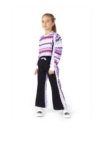 Girls Zigzag Joggers in Black