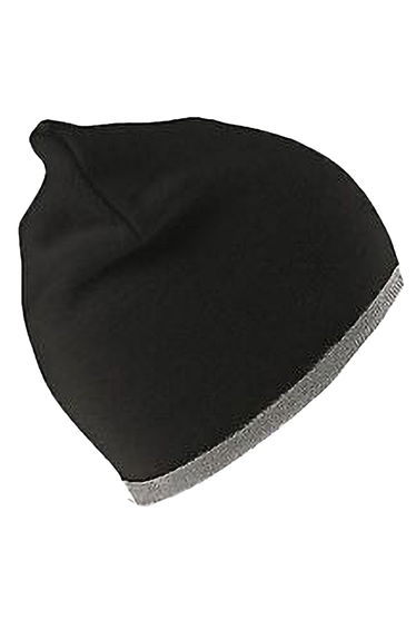 Result Unisex Reversible Fashion Fit Winter Beanie Hat - Black/Melange Grey