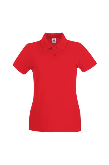 Fruit of the Loom Womens/Ladies Premium Cotton Pique Lady Fit Polo Shirt - Red