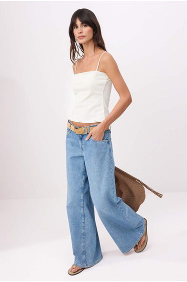 Ecru Fitted/Body-Fitting Strapless Thin Strap Sleeveless Cotton Ribbed Knitted Undershirt