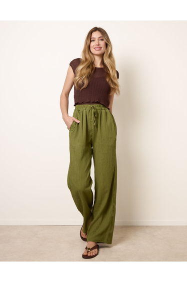 Drawstring Wide Leg Trousers