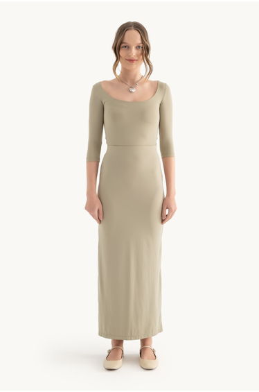 High Waist Maxi Skirt with a Side Slit