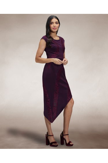 Bodycon Dress with Lace Panelling
