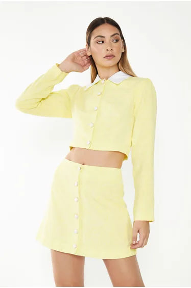 Yellow A-Line Mini Skirt