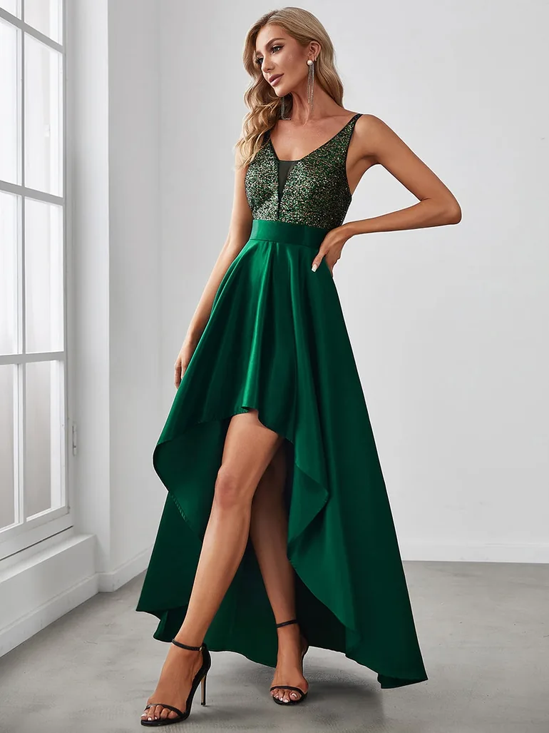 ever ALYNA|Sparkly Bodice High Low Prom Dresses for Women - 3