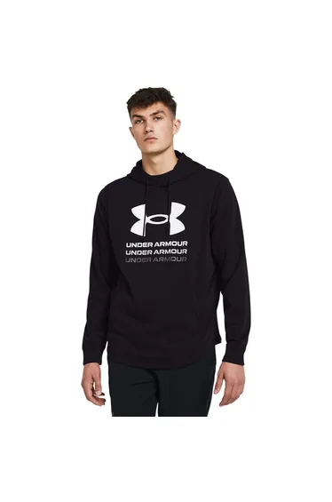 هودي رياضة رجالي بطبعة غرافيك لون أسود