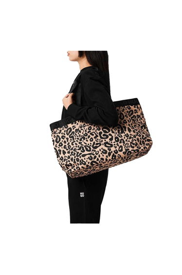 Hugo Womens/Ladies Becky Leopard Print Tote Bag - Brown/Black