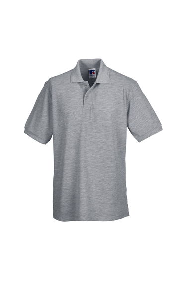 Russell Mens Polycotton Pique Hardwearing Polo Shirt - Light Oxford