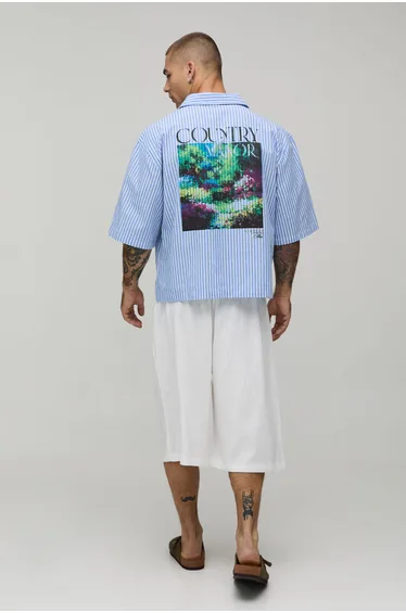 شورت كتان - أبيض