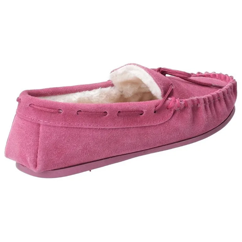 Hush Puppies Womens/Ladies Allie Slip On Leather Slipper - Rose - 1