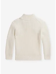 Ralph Lauren Boys Half Zip Jumper in Ivory - 1