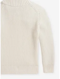 Ralph Lauren Boys Half Zip Jumper in Ivory - 3