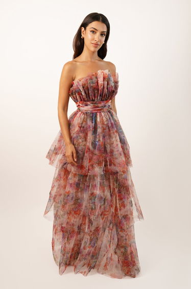 Natalia Tulle Maxi Dress in Maxi Floral