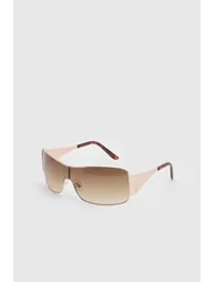 Oversized Visor Sunglasses - brown - 1