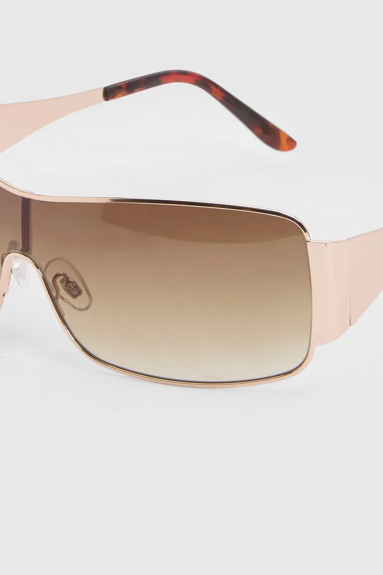 Oversized Visor Sunglasses - brown - 3