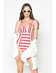 Low Cut V Neck Swimsuit