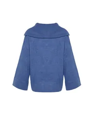 Blue Wide Fit Soft Textured Basic Knitwear Sweater - 6