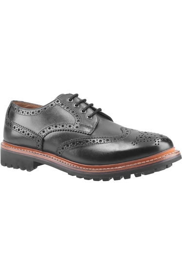 Cotswold Mens Quenington Commando Lace Up Dress Leather Shoe - Black