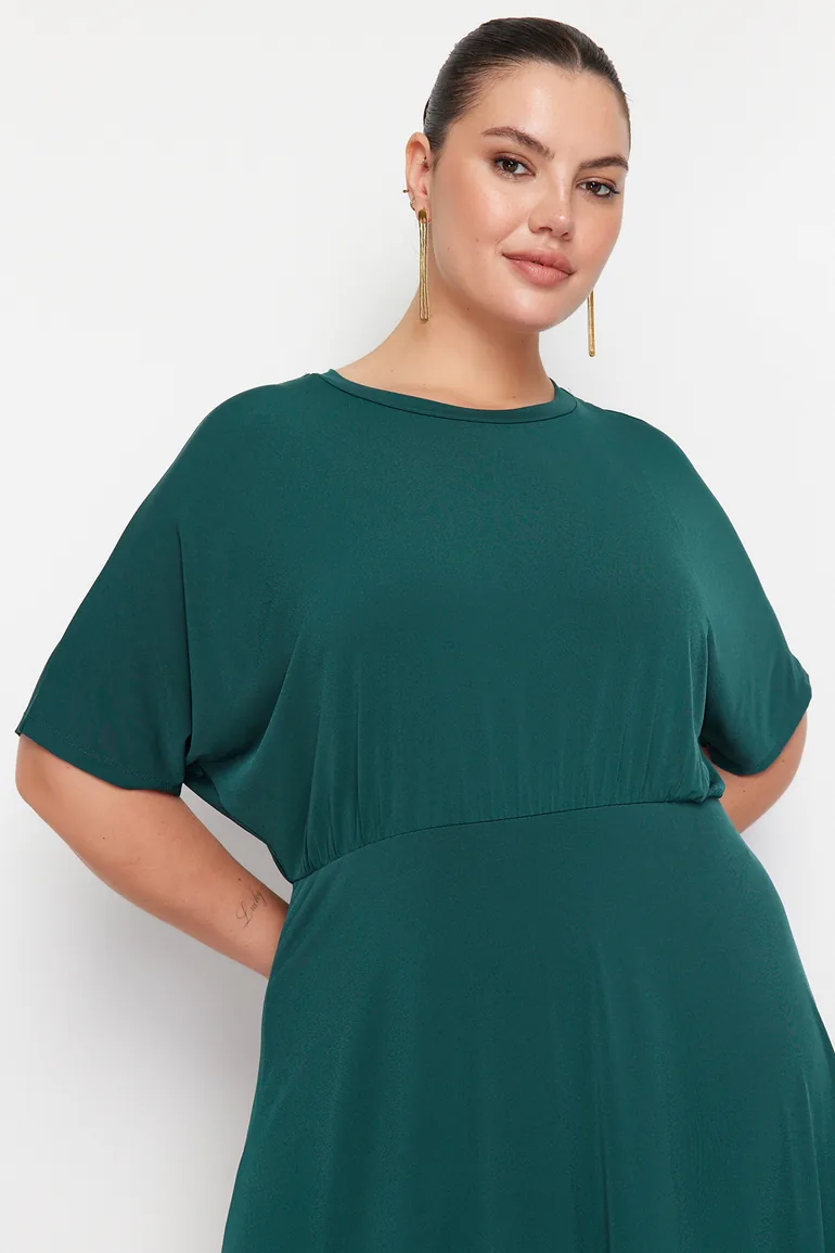 Shop Plus Green A-Line Midi Skater Dress Online in Oman