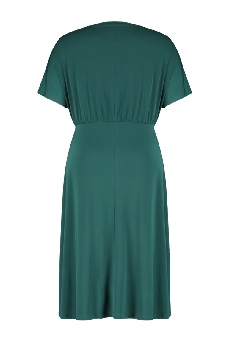 Plus Green A-Line Midi Skater Dress - 5