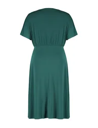 Plus Green A-Line Midi Skater Dress - 5
