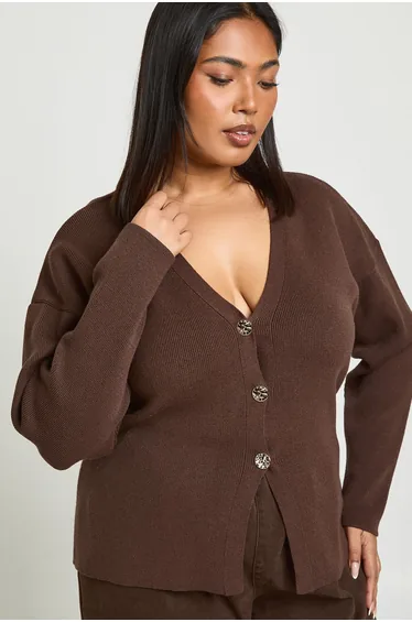 كارديغان بوهو بيج بأكمام طويلة - للمقاسات الكبيرة