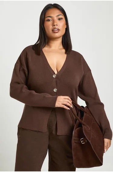 كارديغان بوهو بيج بأكمام طويلة - للمقاسات الكبيرة