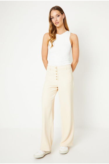 Button Front Patch Pocket Trouser