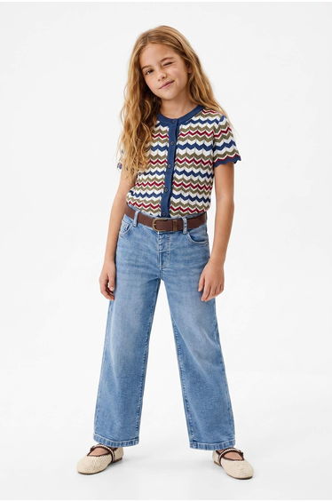 Blue Girls' Knitwear Blouse
