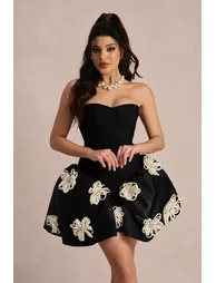 Leona Floral Applique Bandage Mini Dress - 2